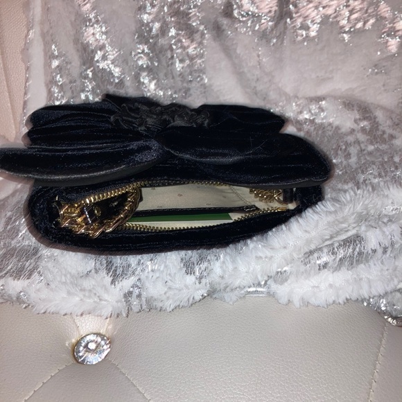 Kate Spade Deluxe Plush Skipper Black Velvet Chain Crossbody Bag - Picture 7 of 14